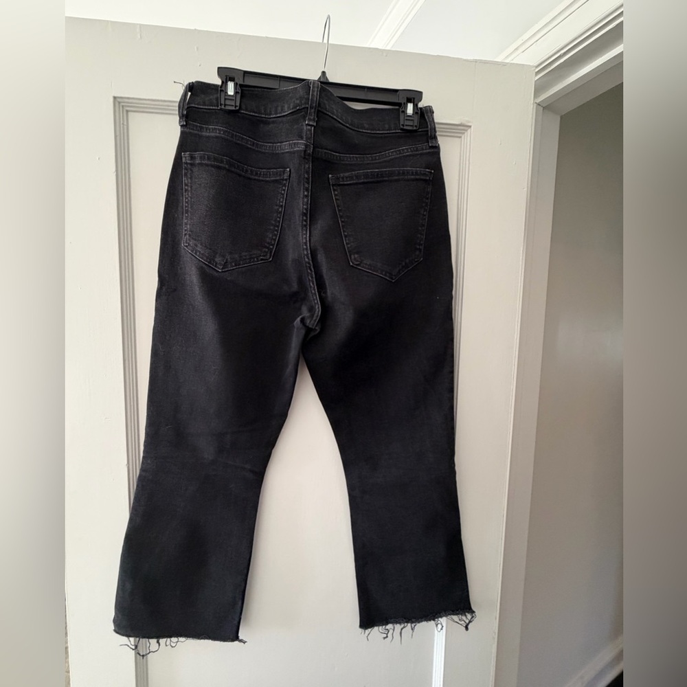 GAP Black Kick Fit Cropped High-Rise Jeans
